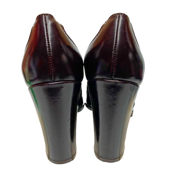 VIA SPIGA Neiman Marcus Brown Textile Leather Block‎ Heel Pumps - Picture 8 of 11